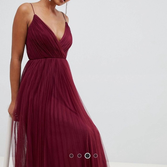 ASOS Dresses & Skirts - ASOS maxi tulle dress, burgundy color, never worn